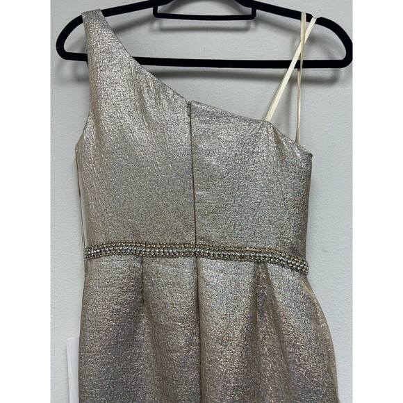 Mac Duggal One Shoulder Metallic Ruffled Evening Gown Dress Size 6 $598 - Picture 11 of 16